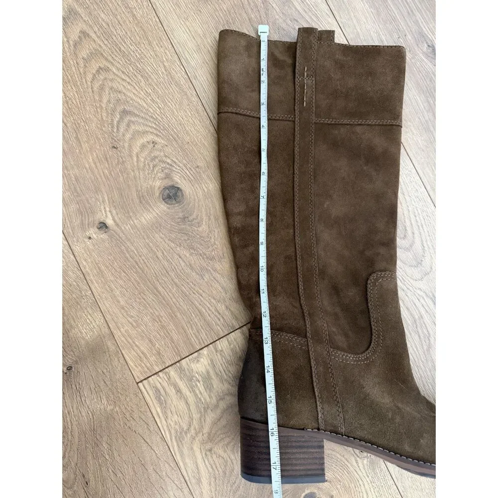 LUCKY BRAND 9 Hybiscus brown suede leather riding boots tall fall pull on